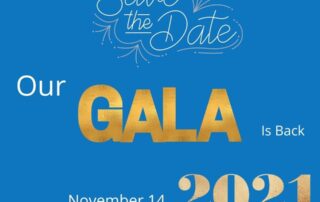 Image with text: Our gala is back - November 14, 2021 (Covid restrictions permitting)